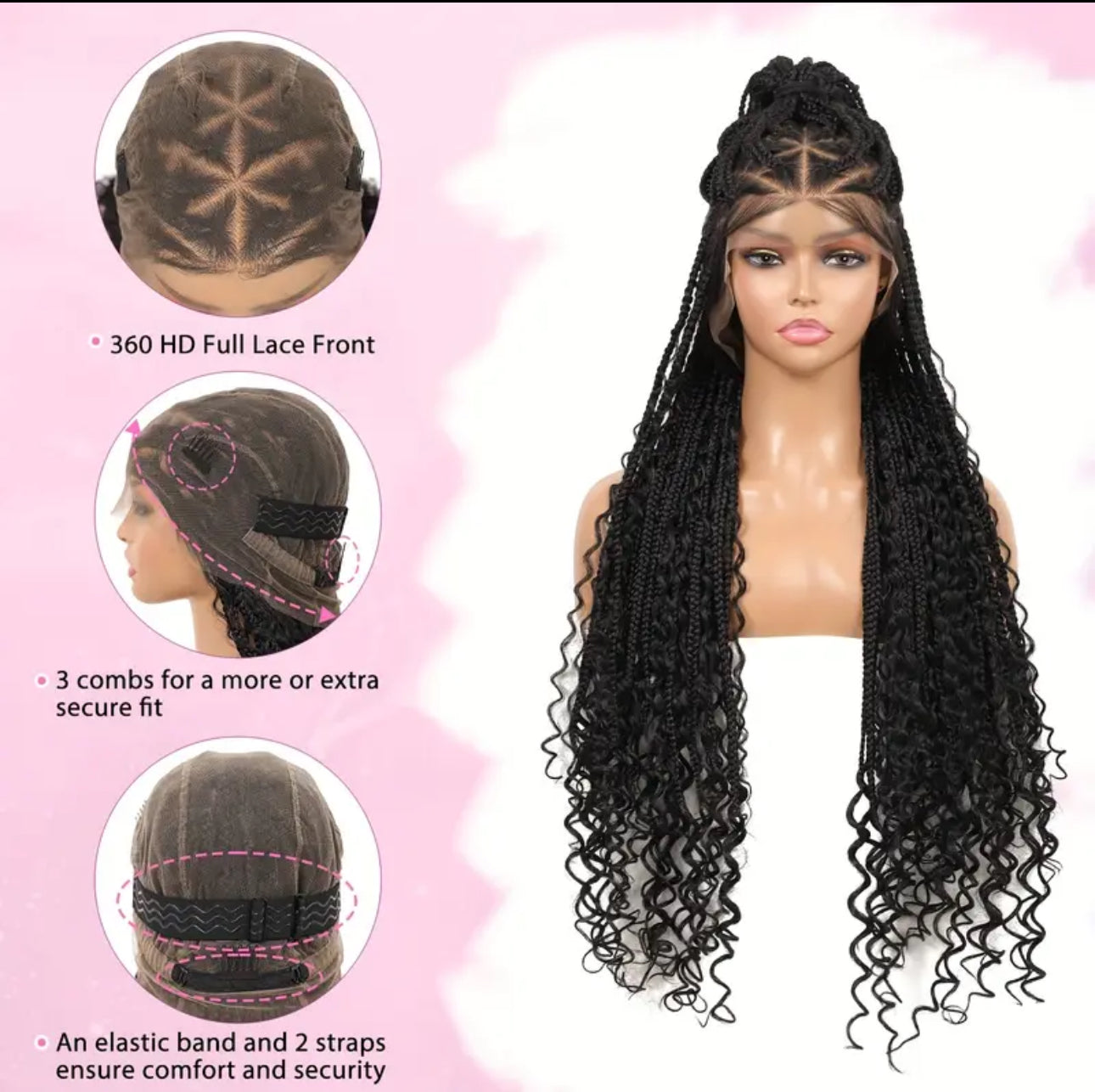Nadia 360 full lace boho braid wig
