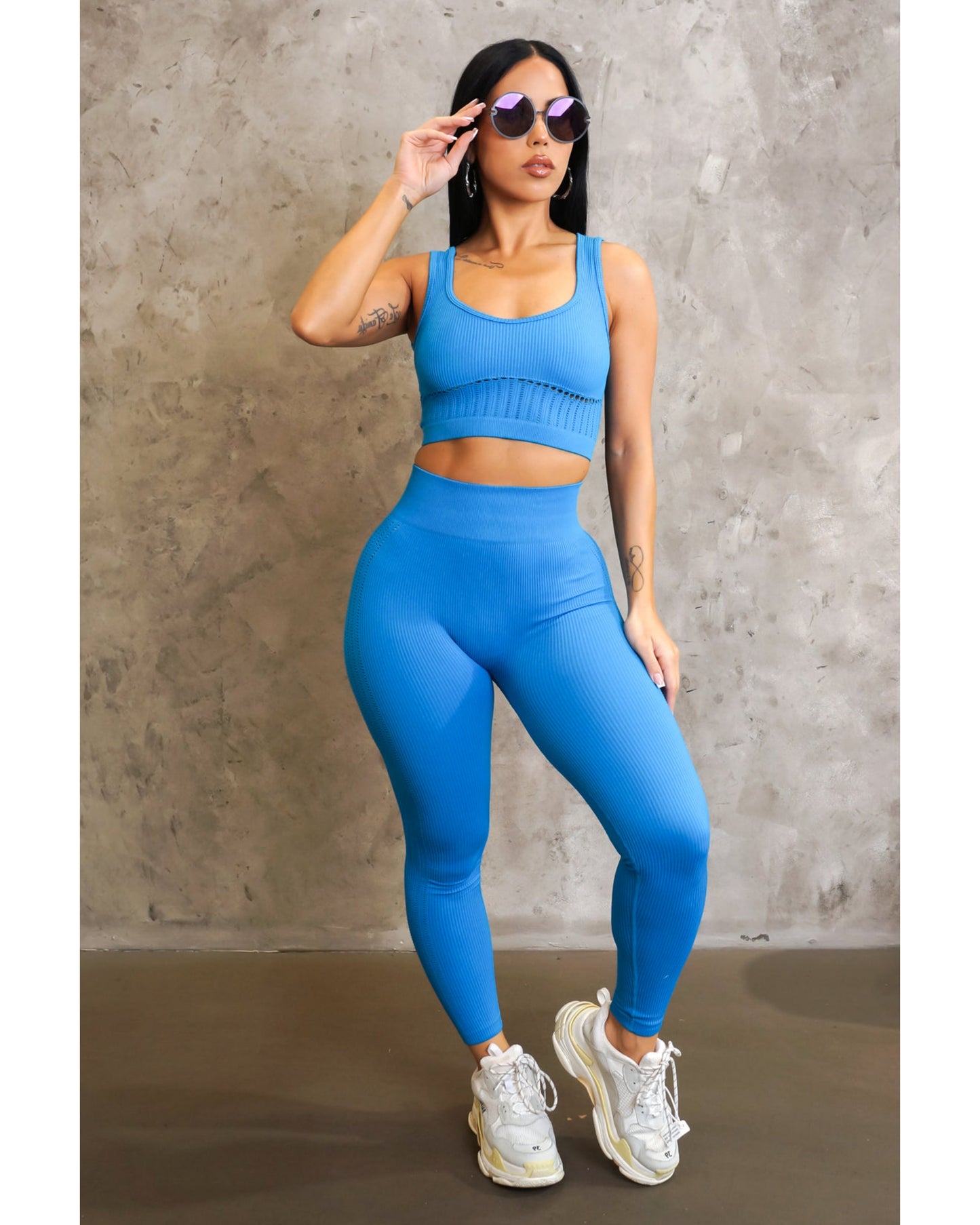 Putting in work lounge set blue