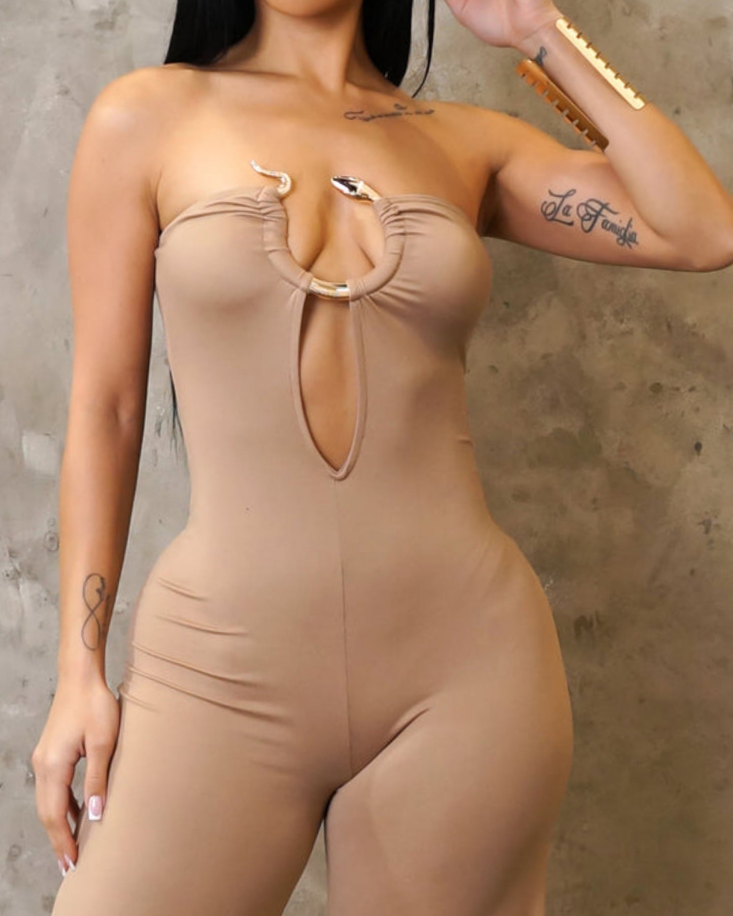 It's an illusion jumpsuit