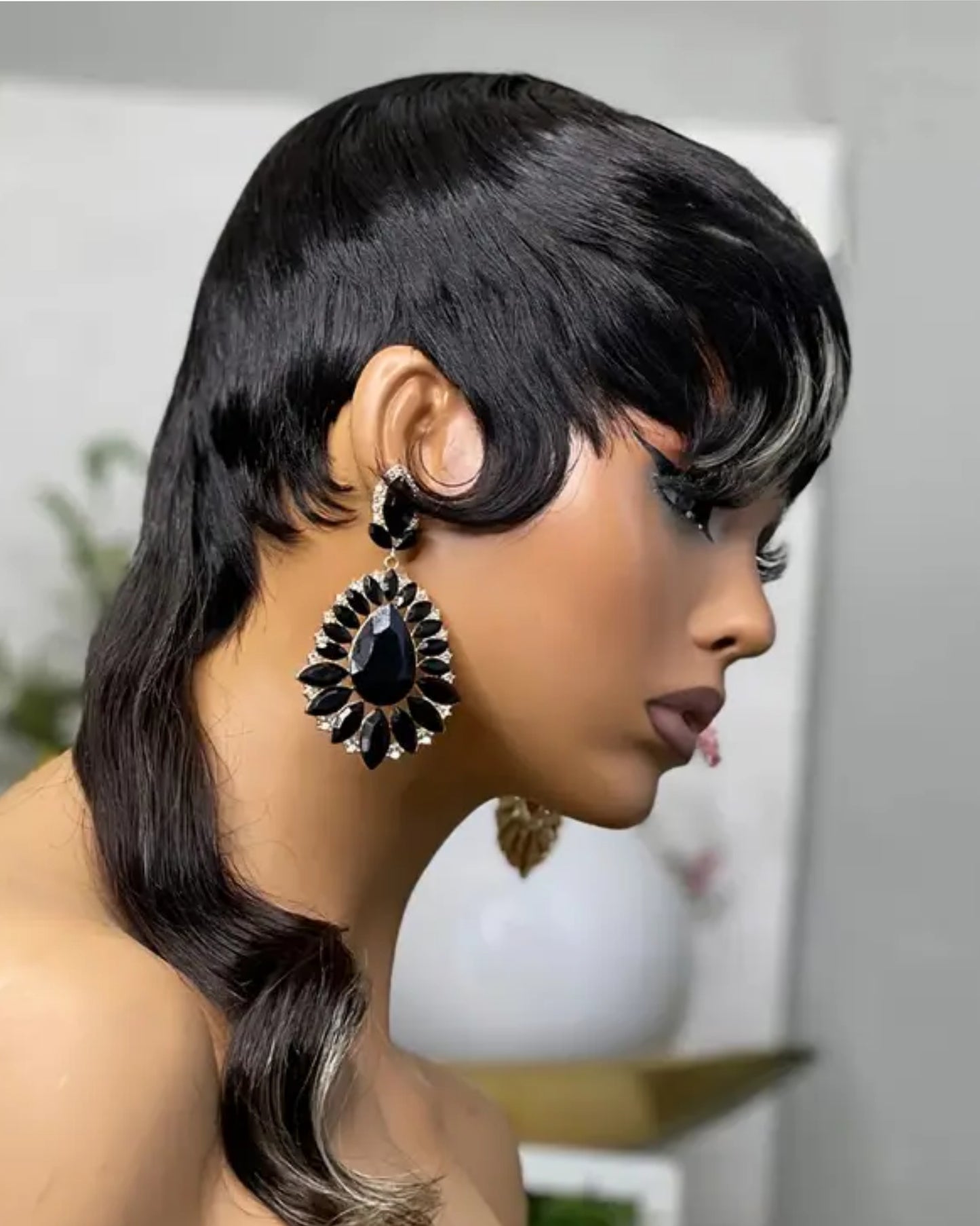 Storm humanhair mullet wig