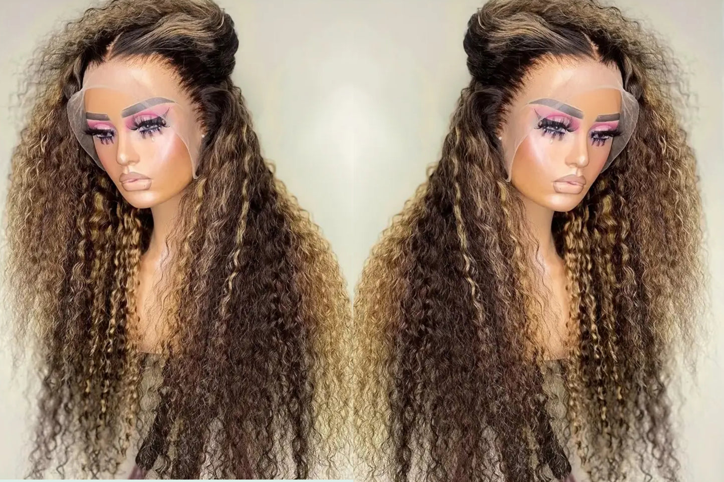 Kizzy kinky curly highlighted wig