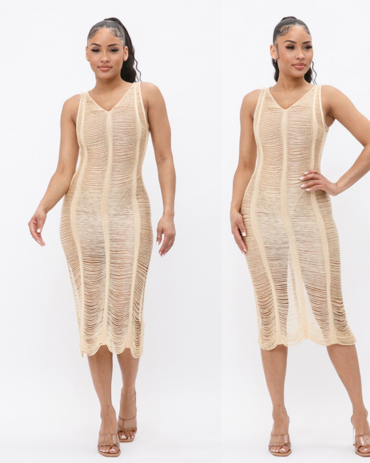 Nude cover dress