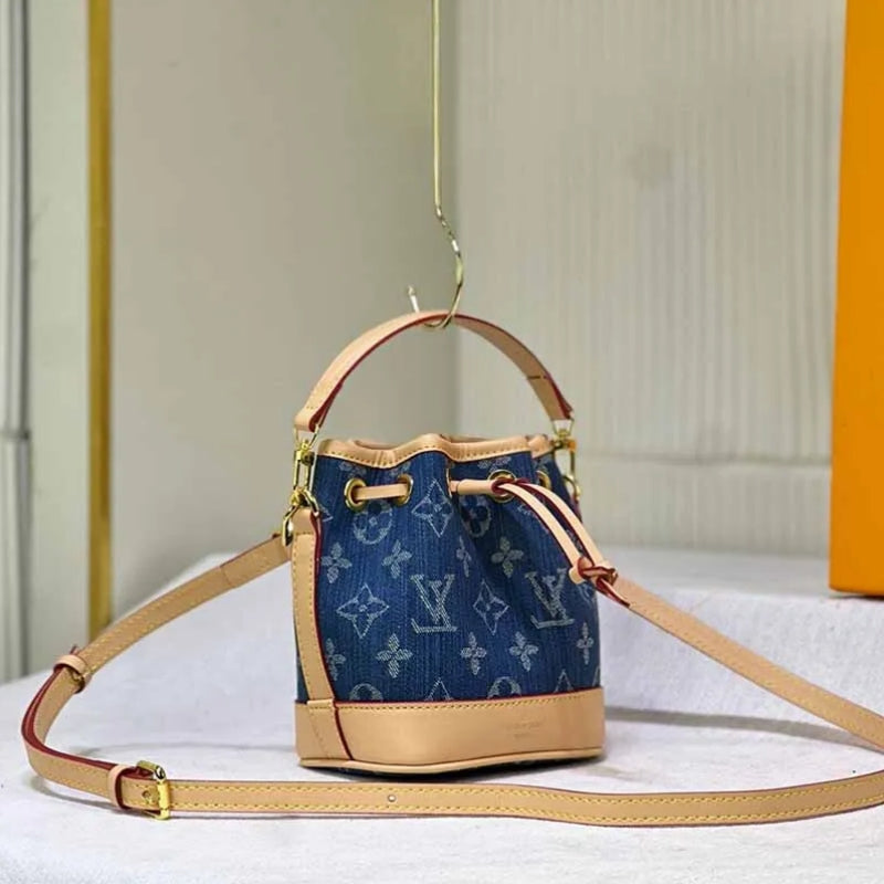 Blue lv bucket bag