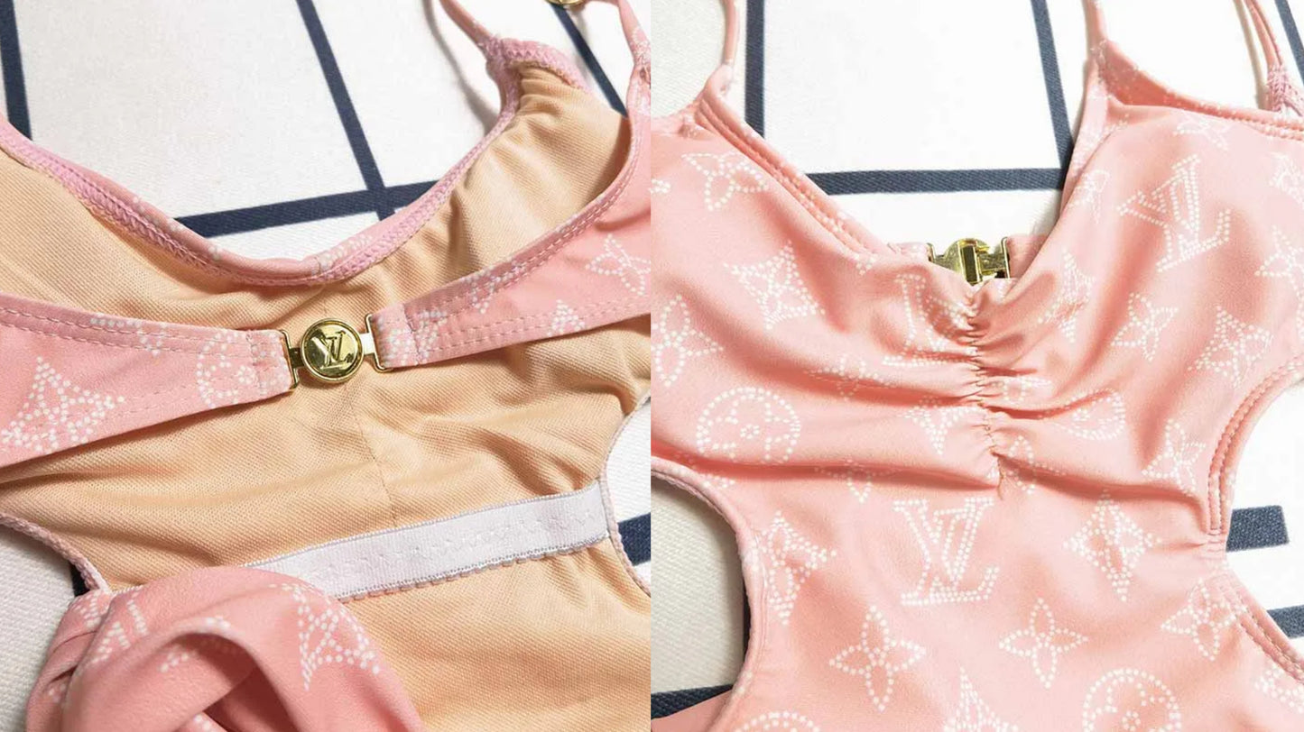 Lv back strap swimsuit