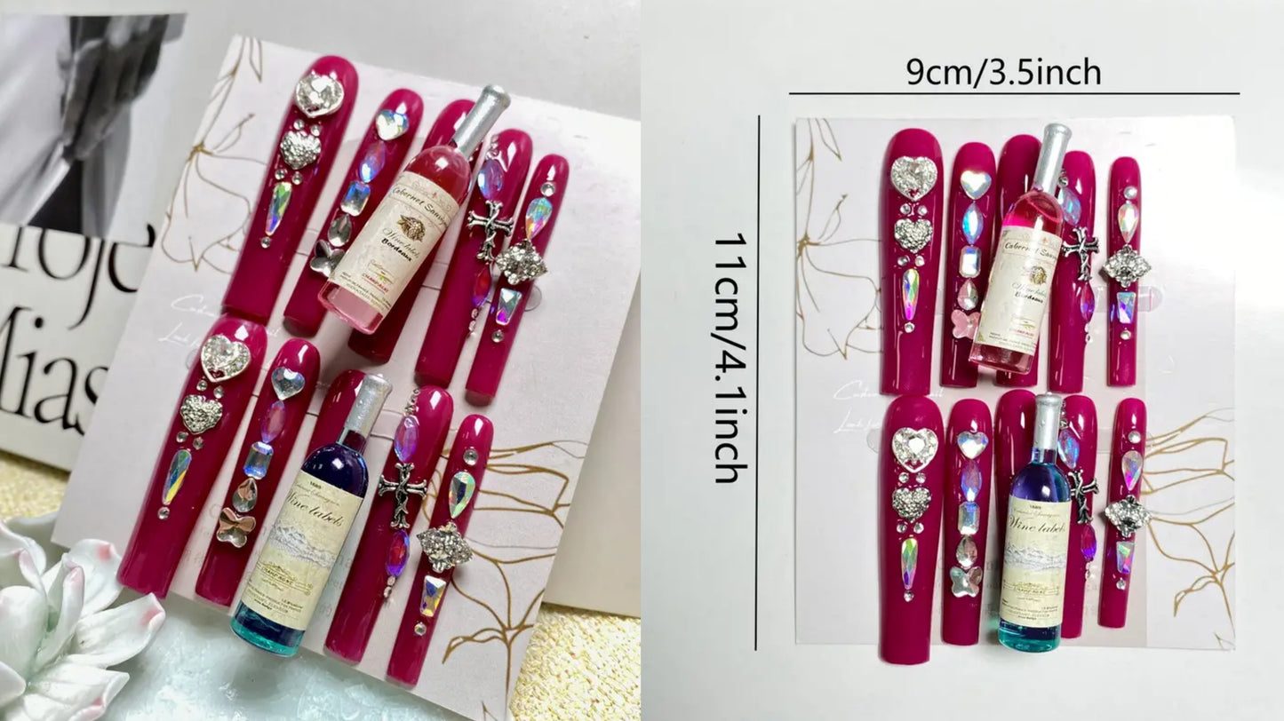 Popn bottles press on nails