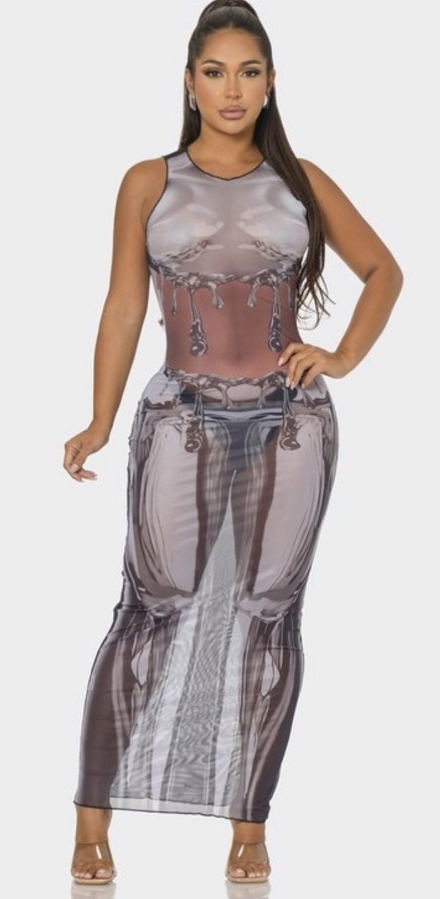 Tahiti illusion dress