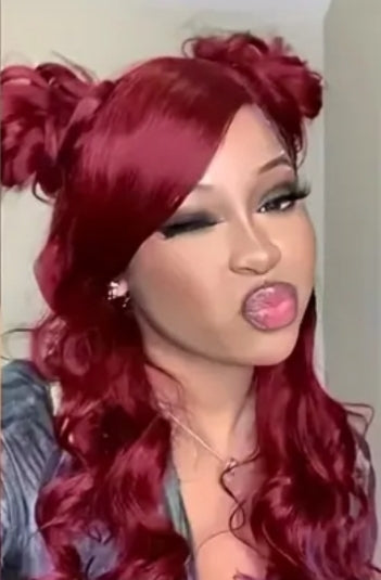 Heavenly 4x4 human hair lace wig custom Burgundy Ready to wear wig