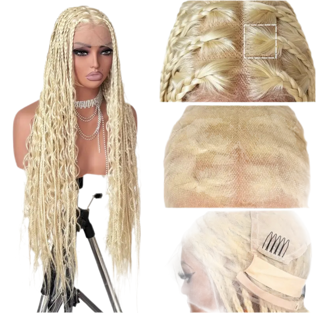 Ice princess boho knotless braid wig