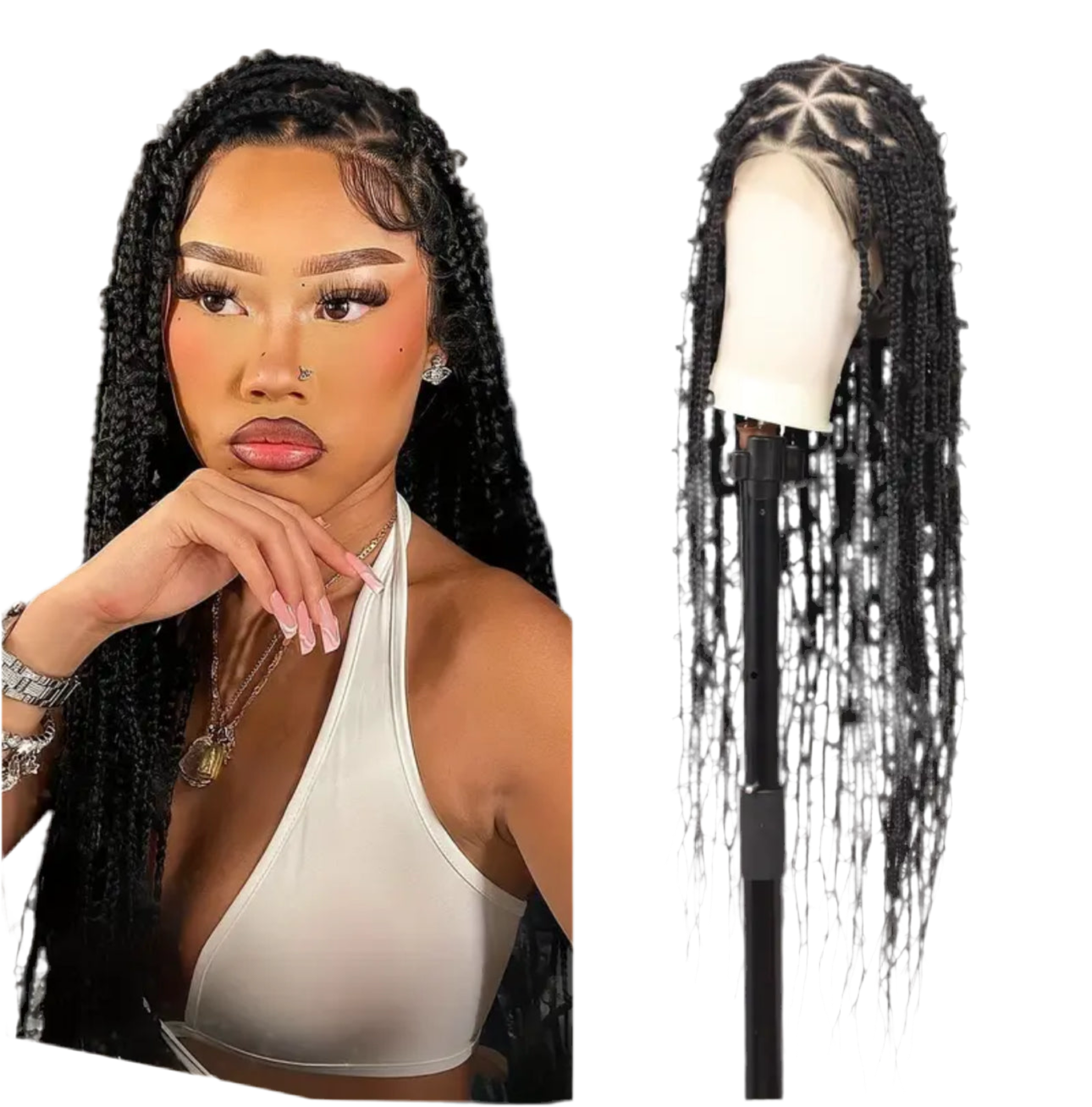Halle 360 butterfly box braid wig