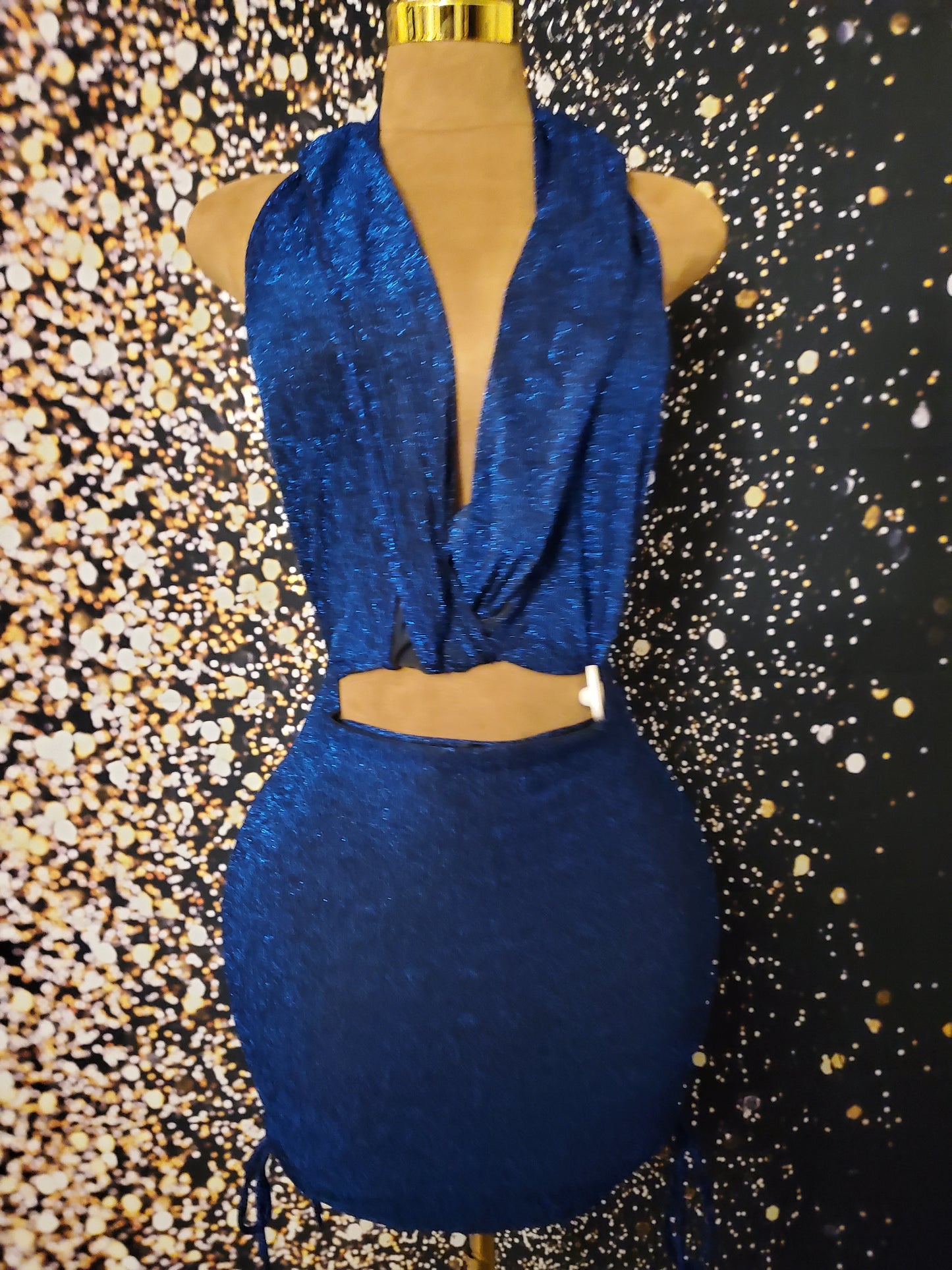 Shimmer blue versatile dress