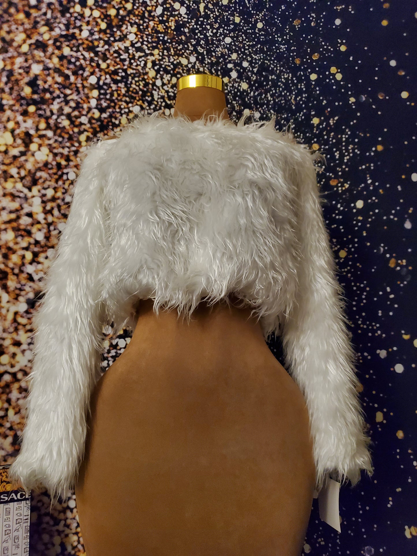 Fluffy fur top white