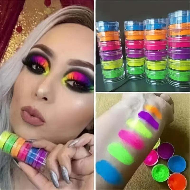 Neon pigmented beauty powder