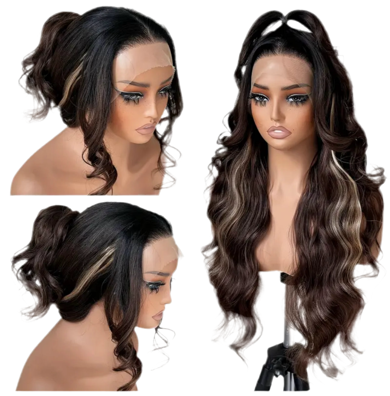 Brea 26 inch lace wig, high-quality heat resistant fiber