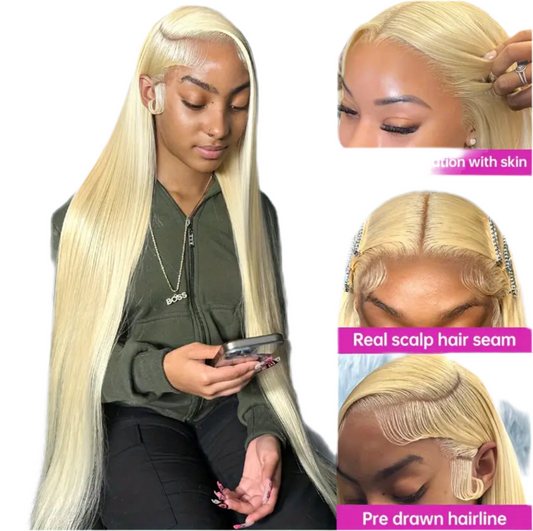 Malaysia #613 human hair wig 13x6 deep parting