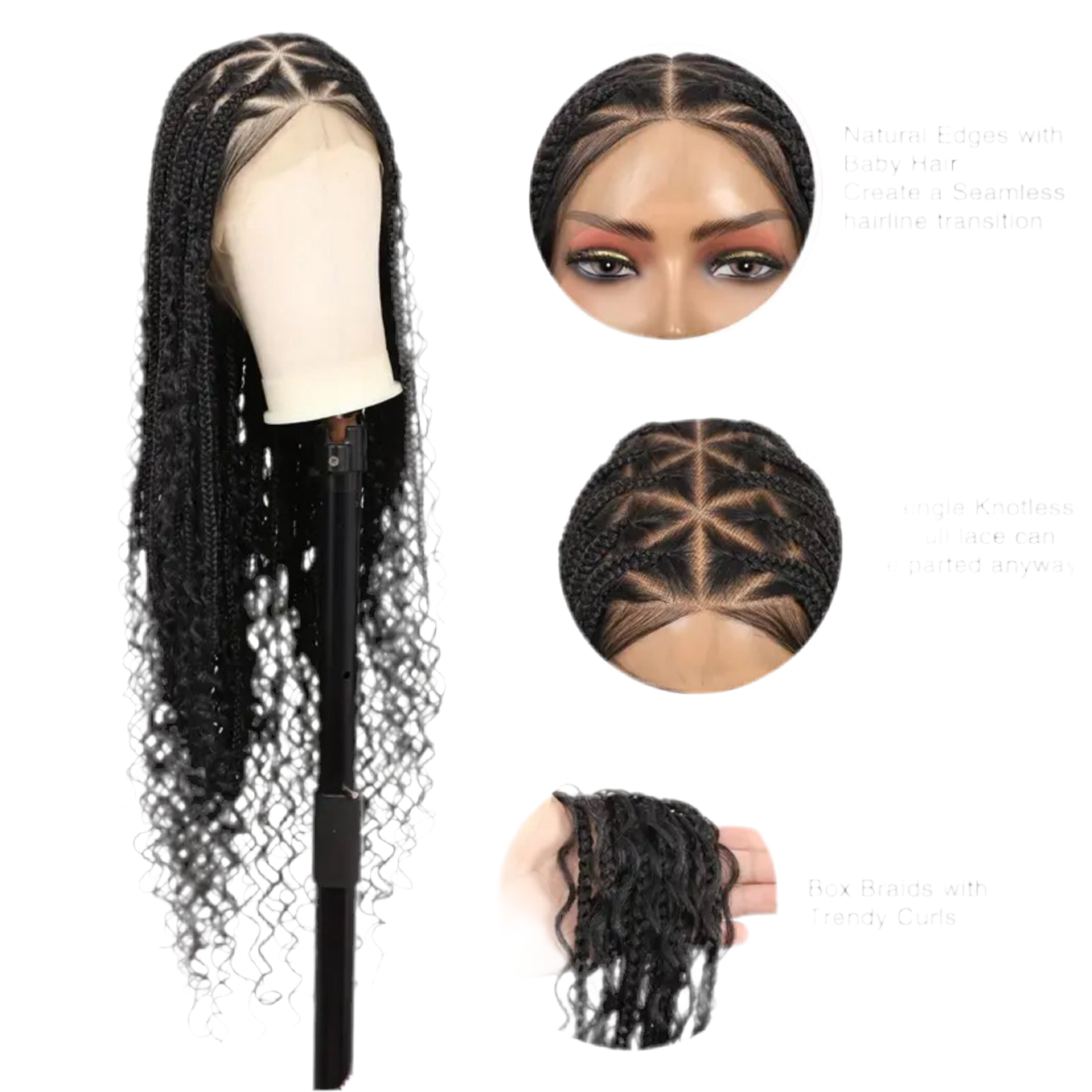 Nadia 360 full lace boho braid wig