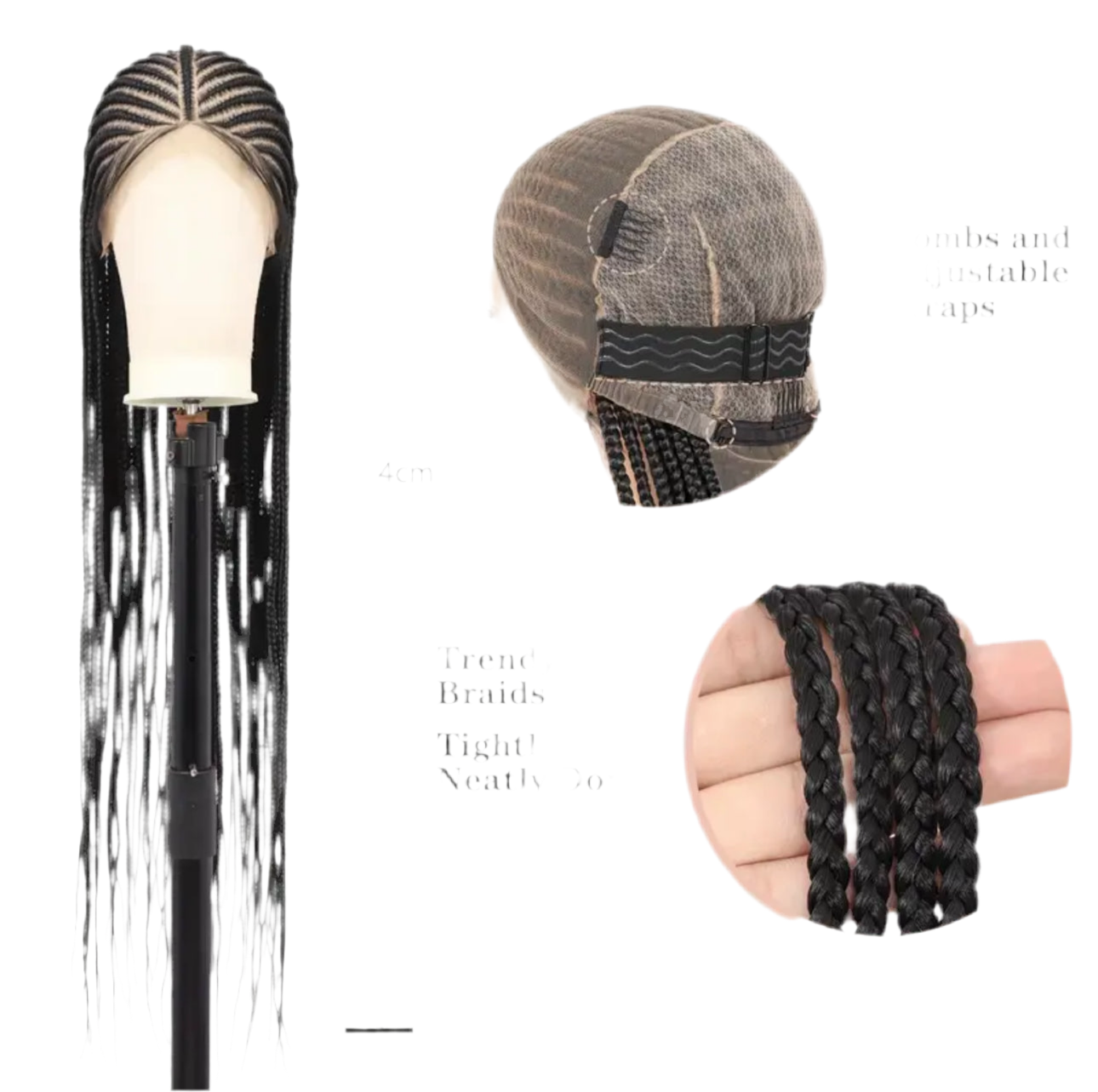 Tribal Fulani cornrow lace wig