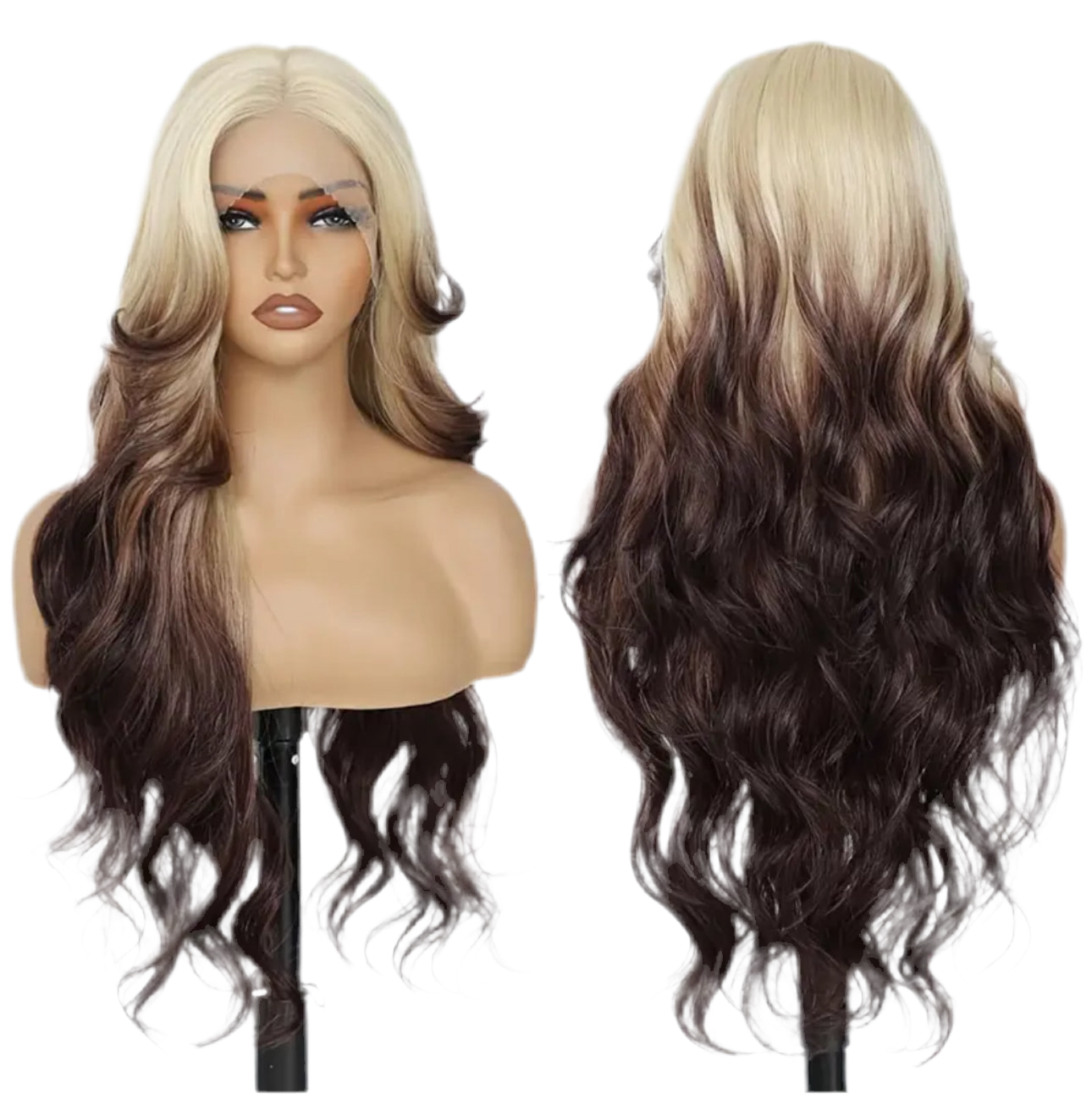 Hollywood 30 inch lace wig, high-quality heat resistant fiber