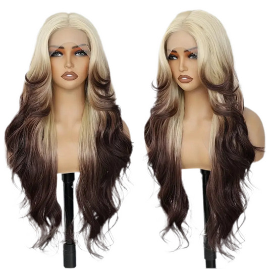 Hollywood 30 inch lace wig, high-quality heat resistant fiber