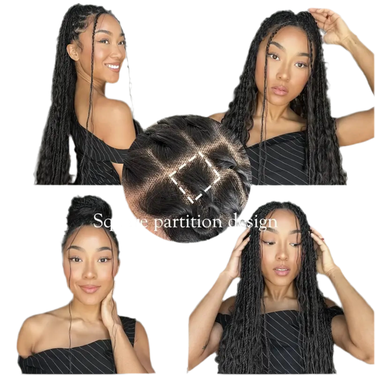 Nikki twist boho knotless lace wig