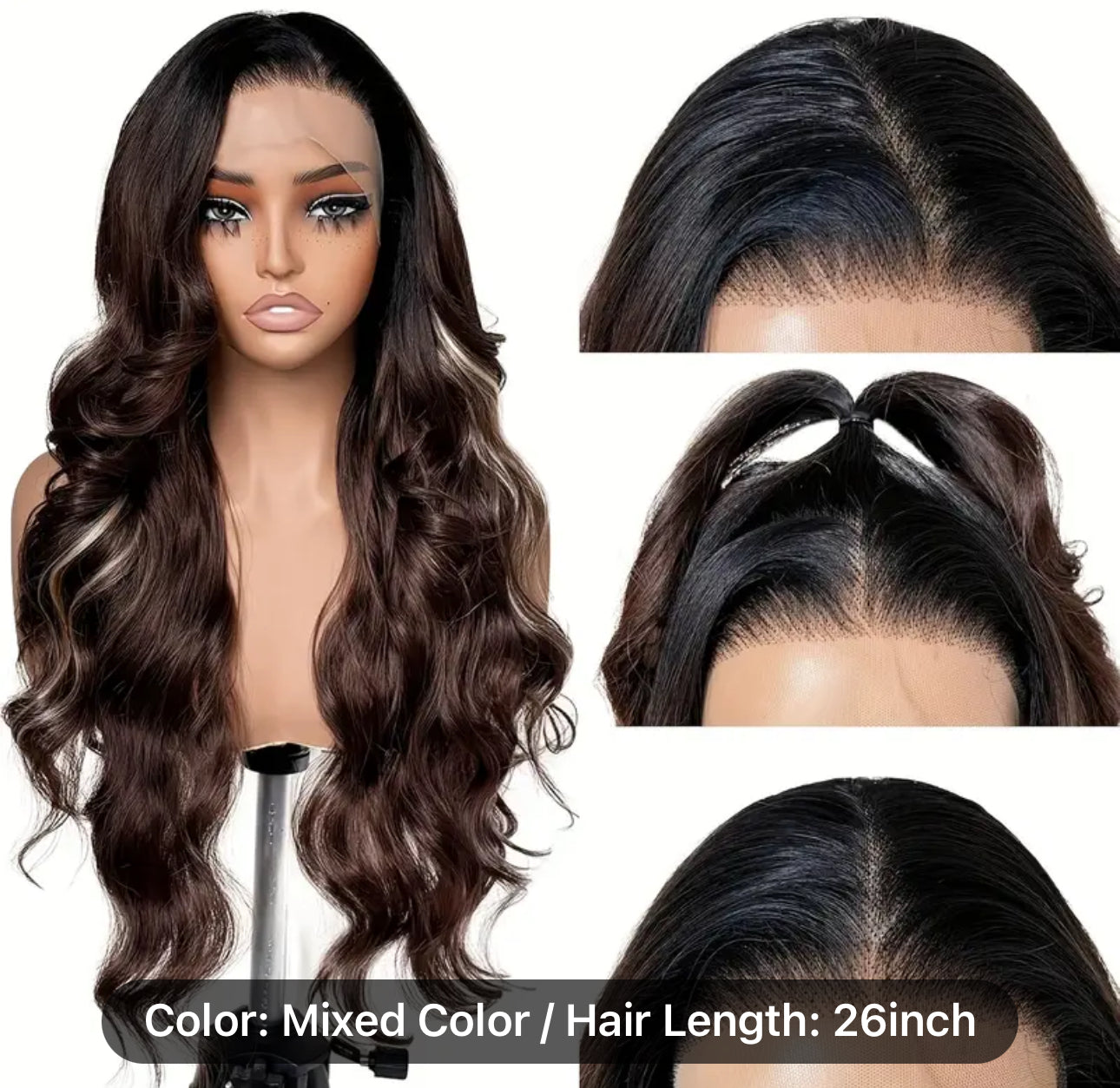 Brea 26 inch lace wig, high-quality heat resistant fiber