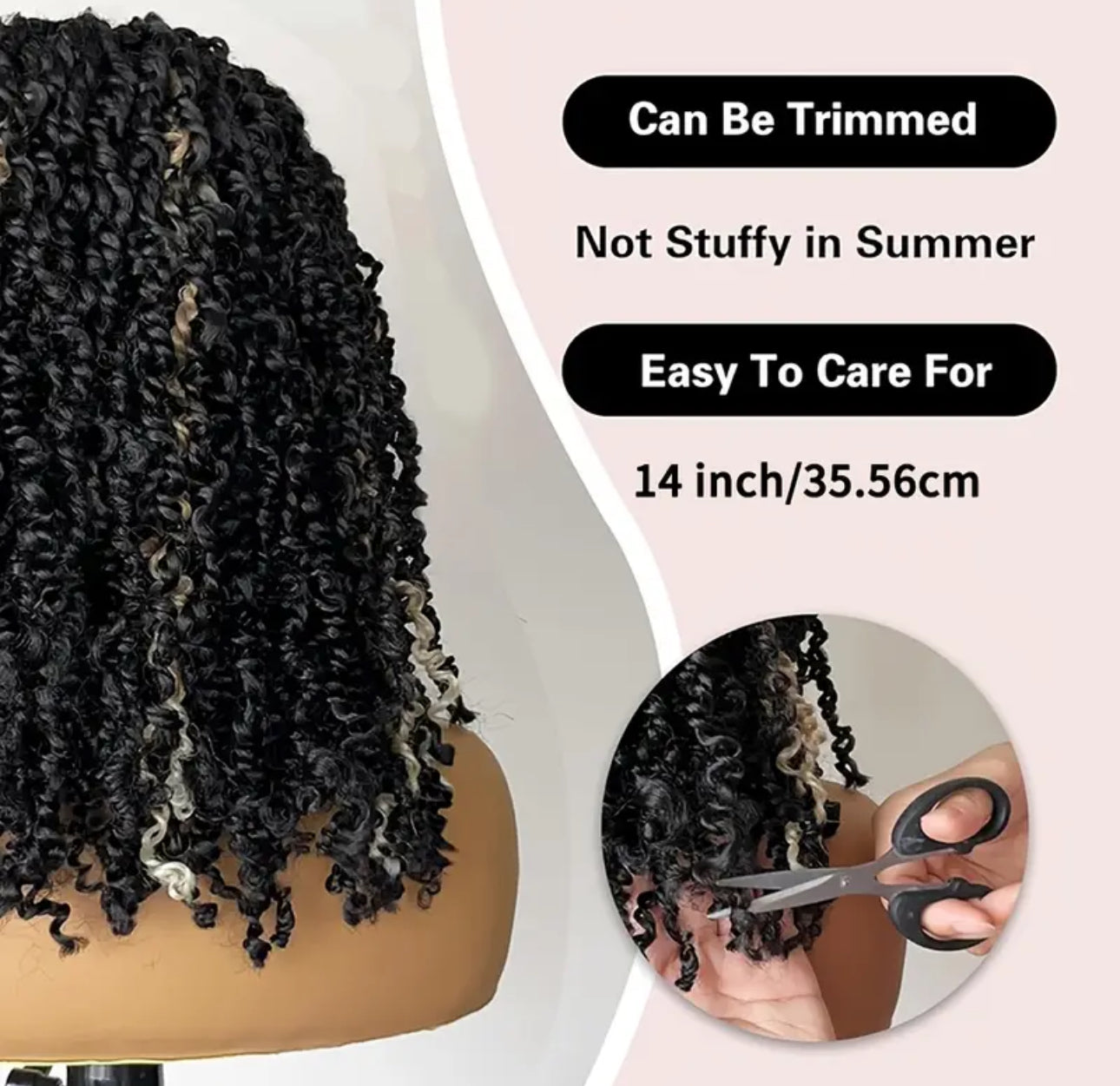 Naomi short lace braid twist wig