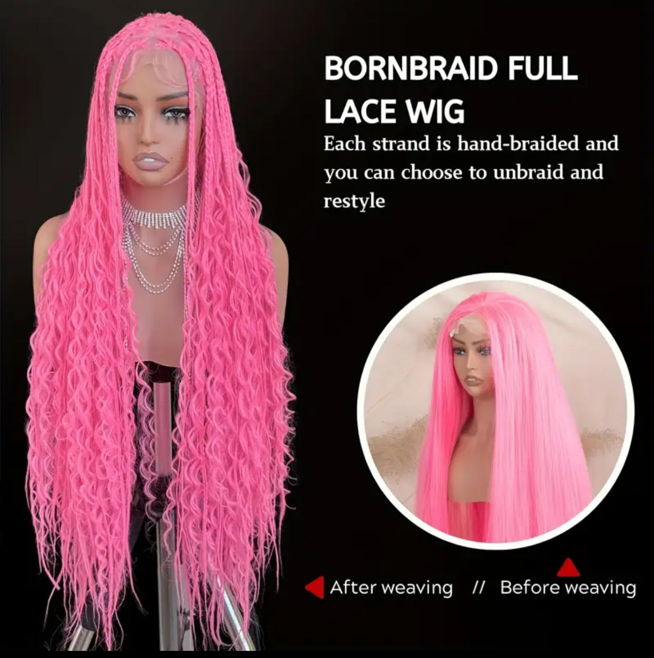 Pinky babe braid wig