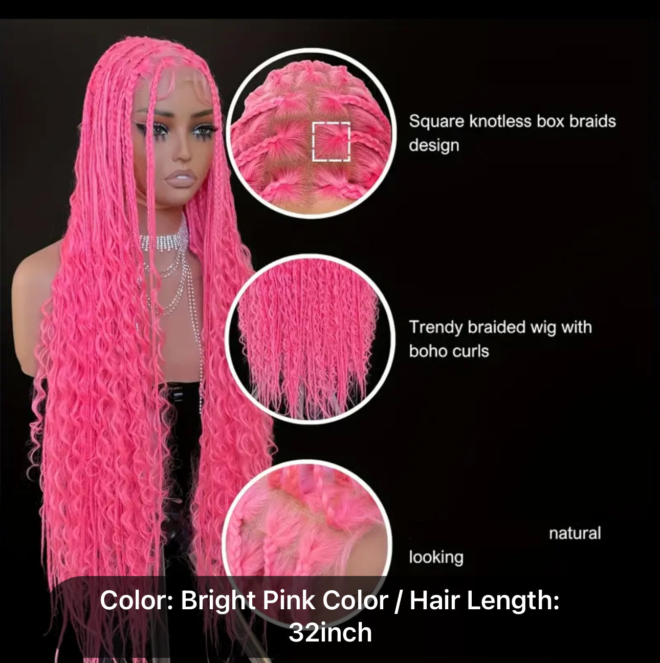 Pinky babe braid wig