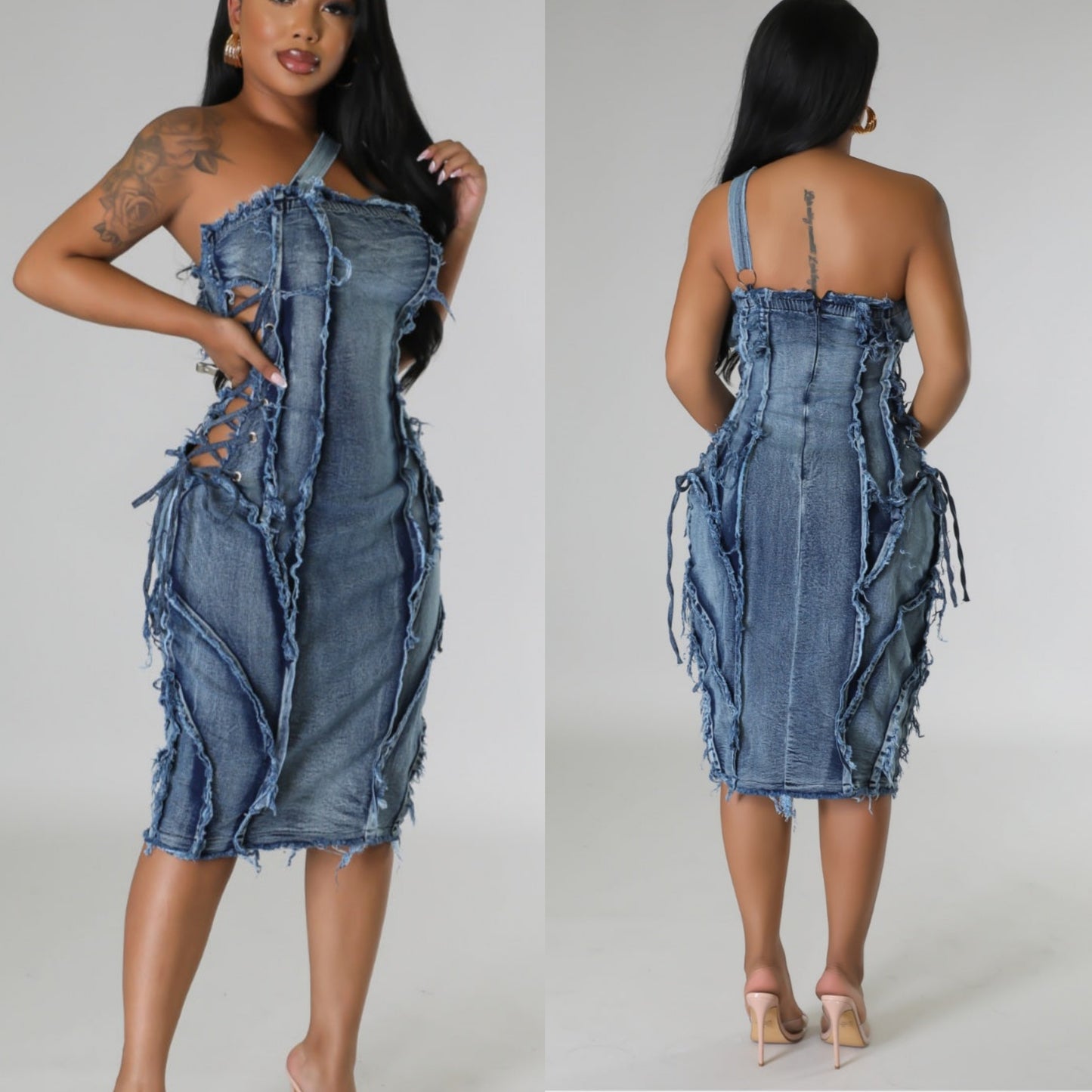 Gravity distressed dress