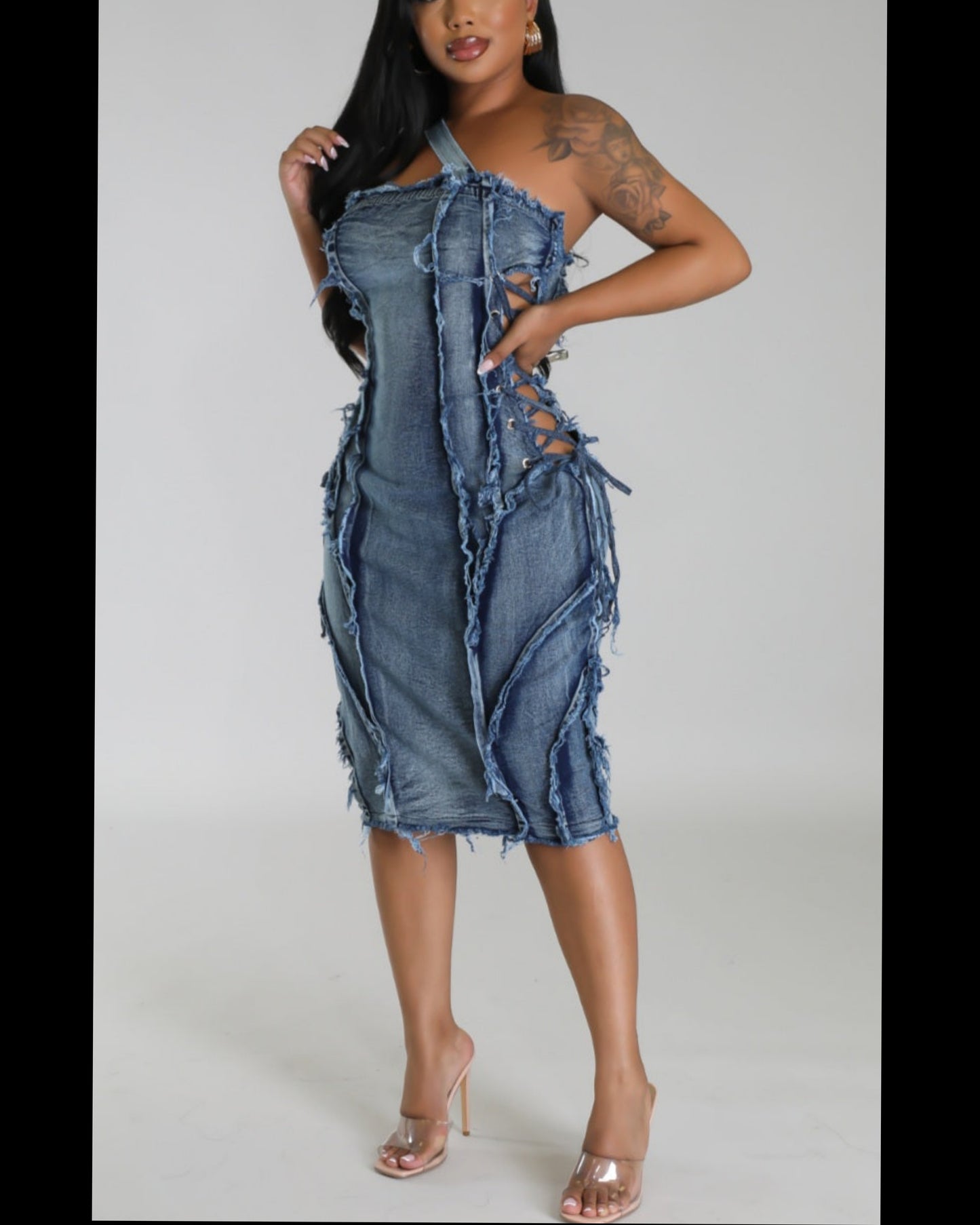 Gravity distressed dress