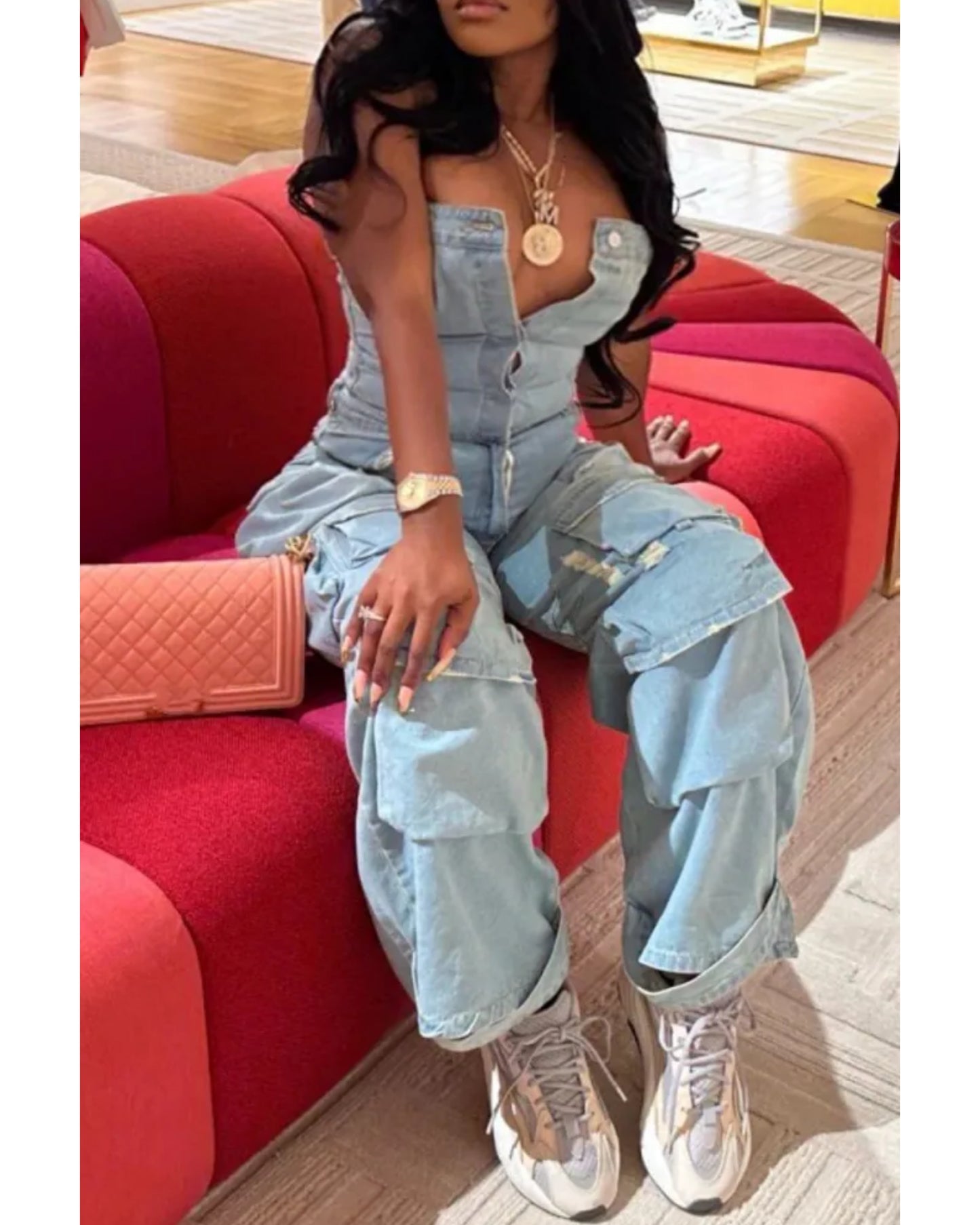 Queen bee Jean jumpsuit