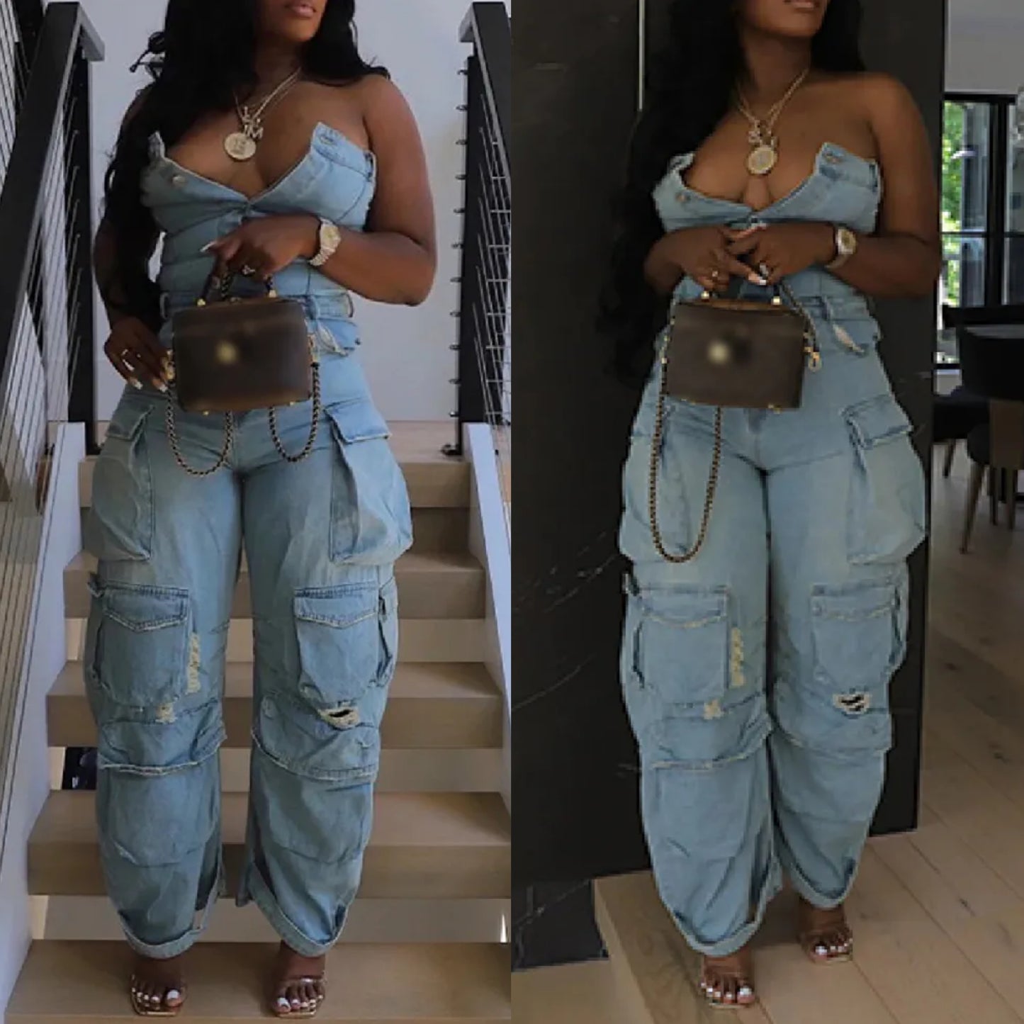 Queen bee Jean jumpsuit