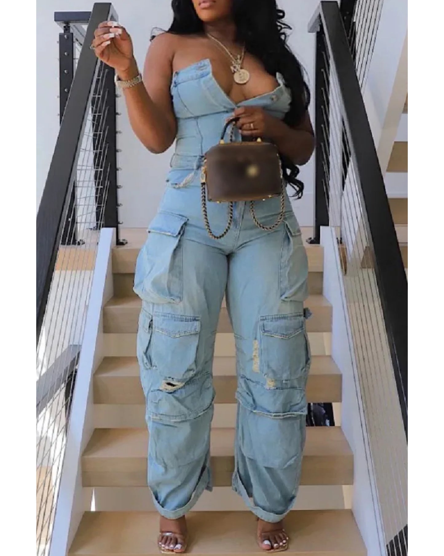 Queen bee Jean jumpsuit