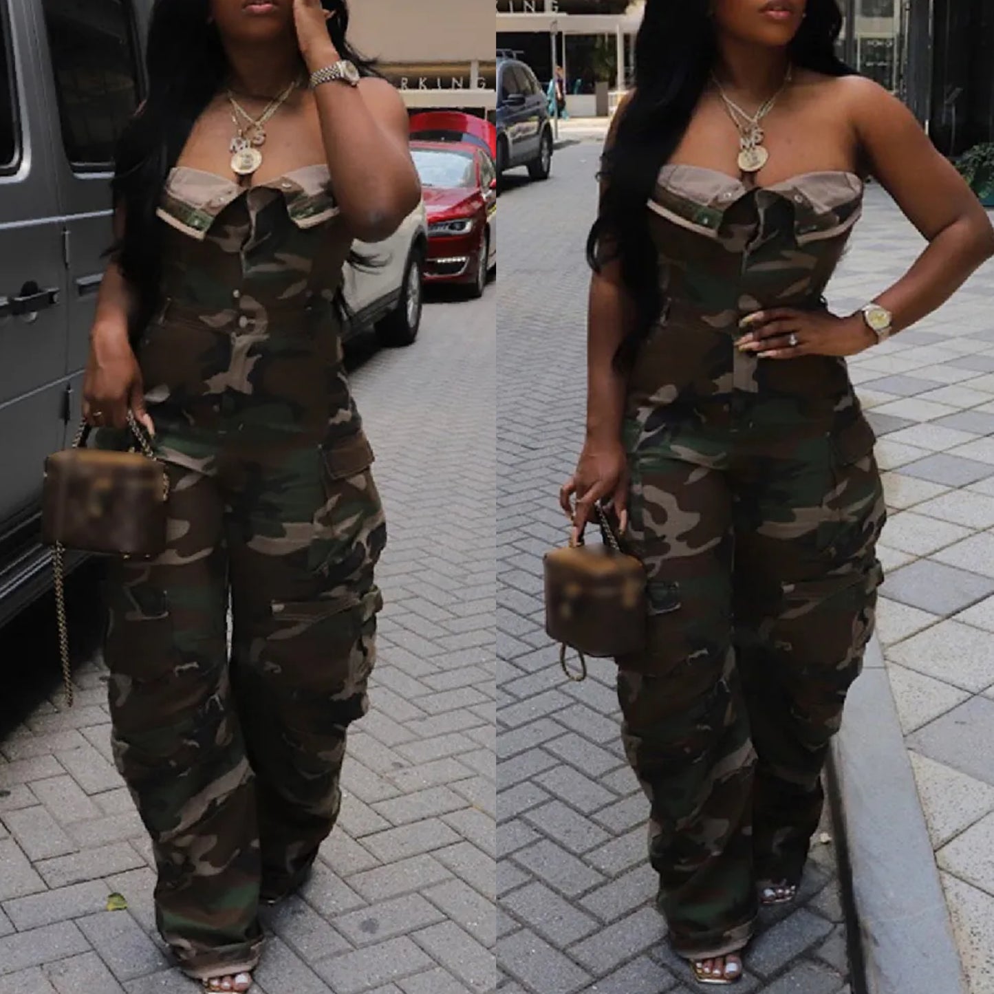 Queen bee Jean jumpsuit Fatigue