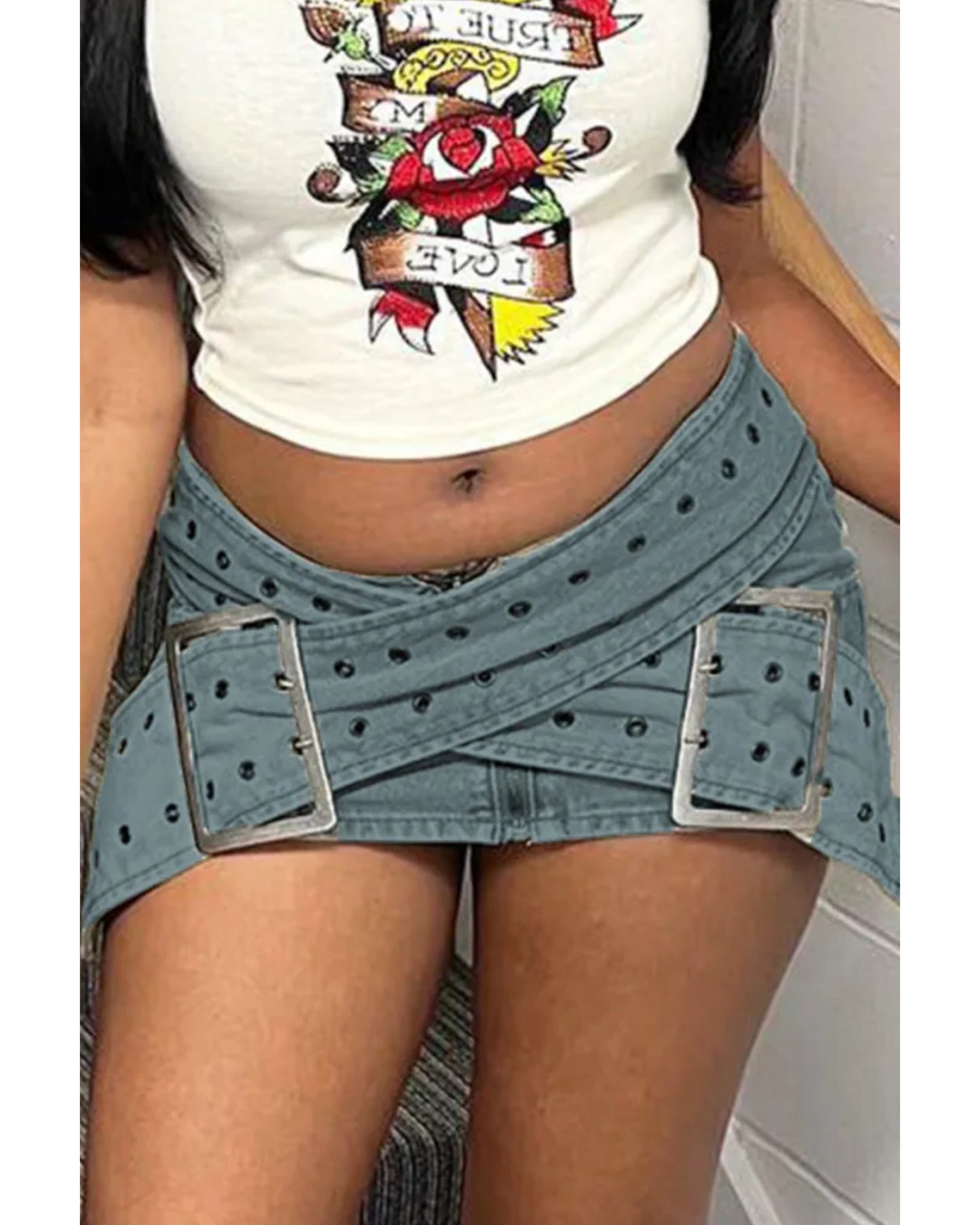 Itty bitty denim skirt