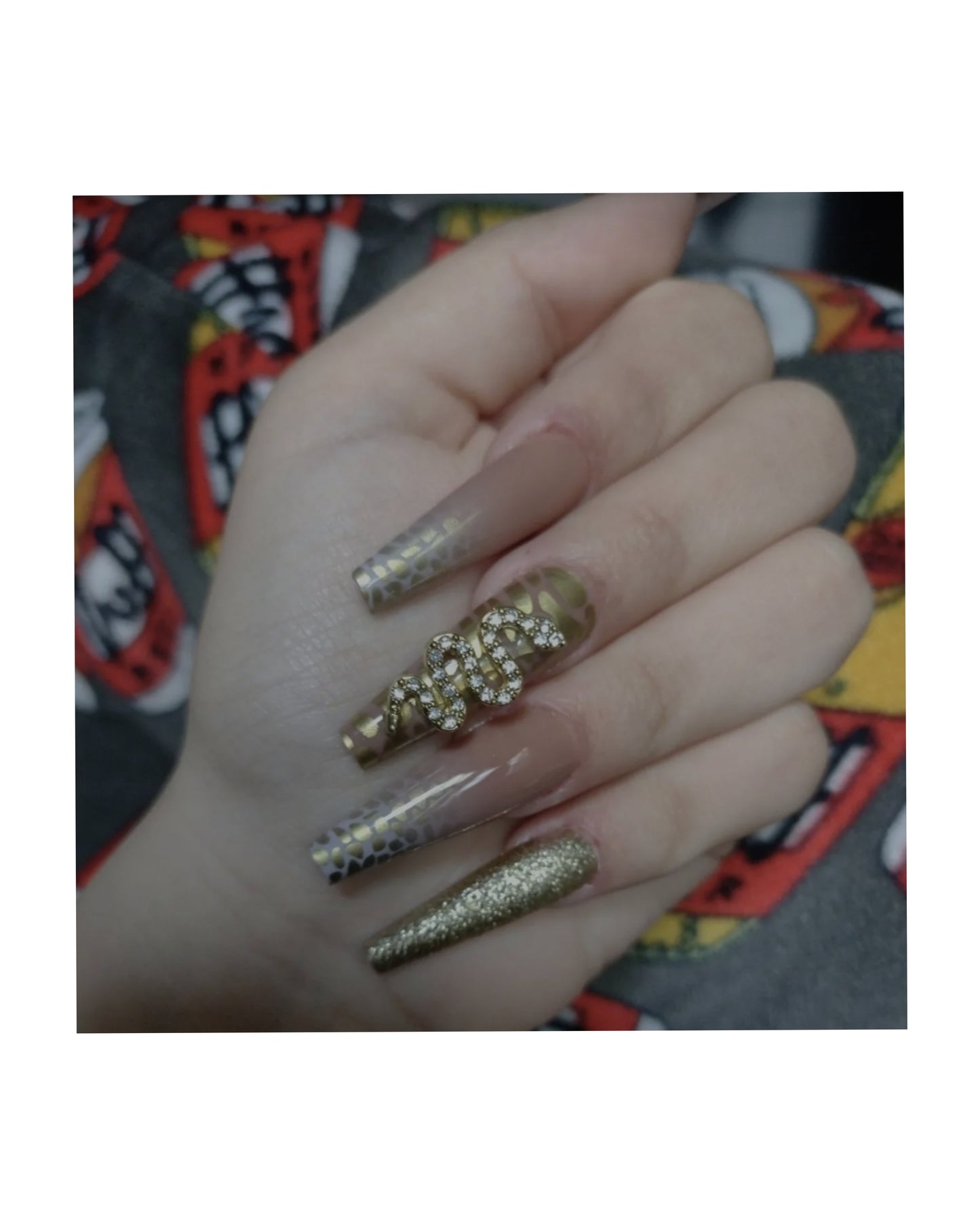 Nude jungle long press on nails