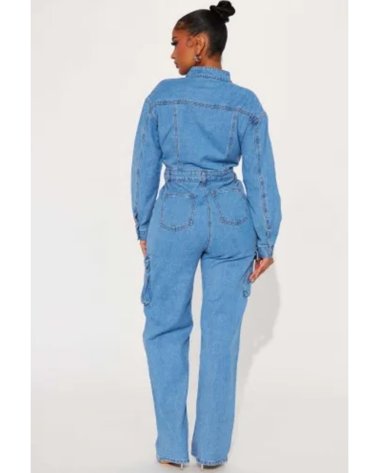 Runway denim jumpsuit