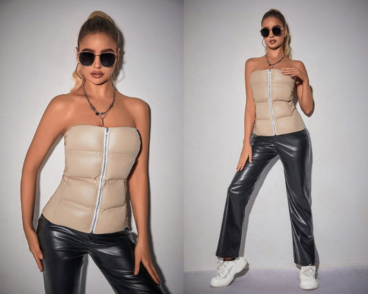 Baddie puffer top
