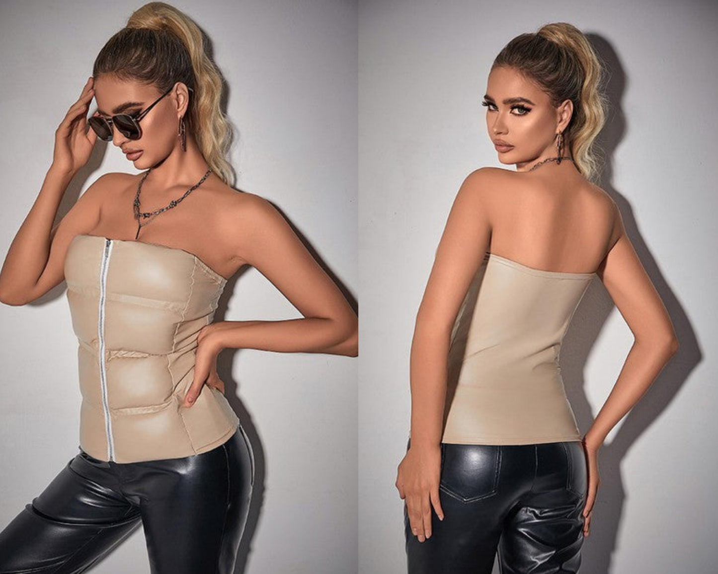 Baddie puffer top