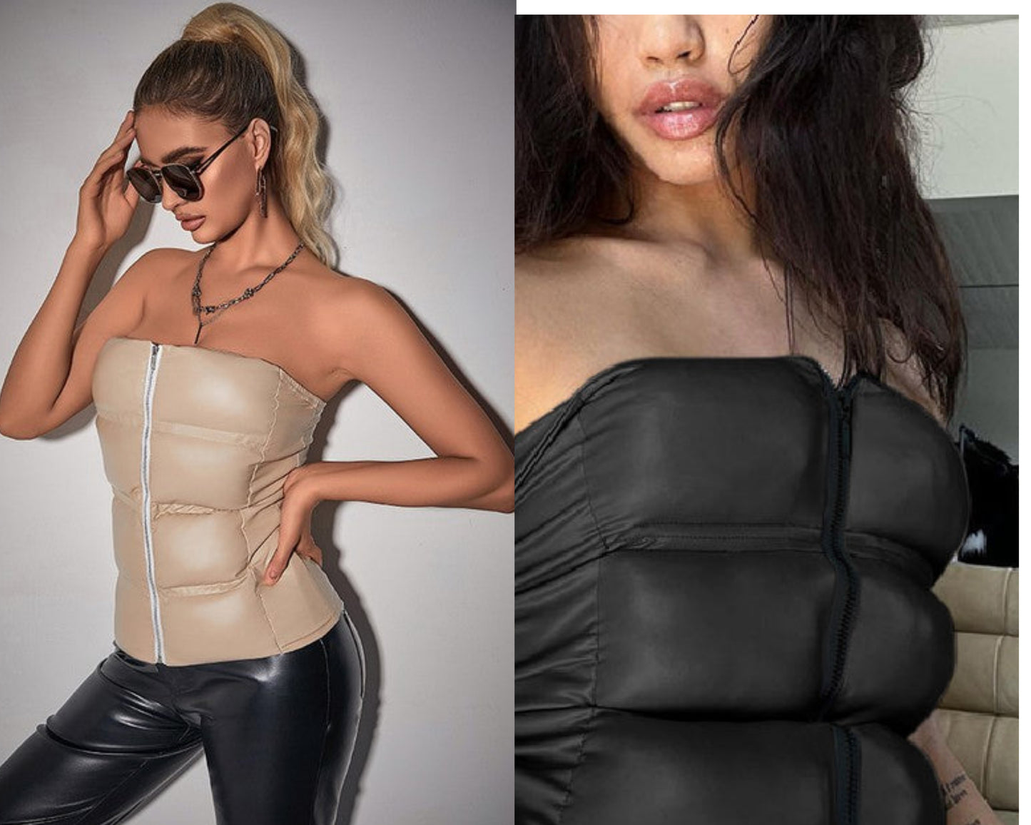 Baddie puffer top