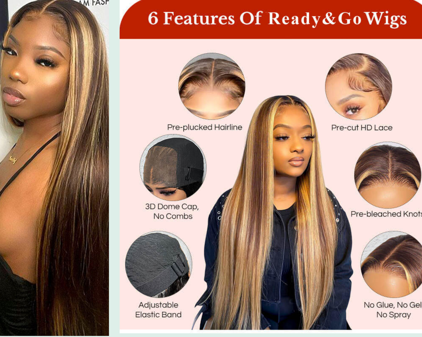 Mia highlighted fully styled ready to wear lace wig