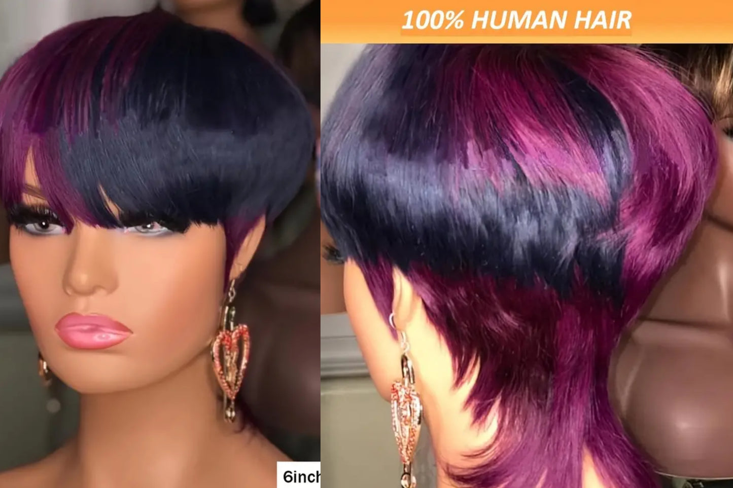 Farah pixie wig human hair