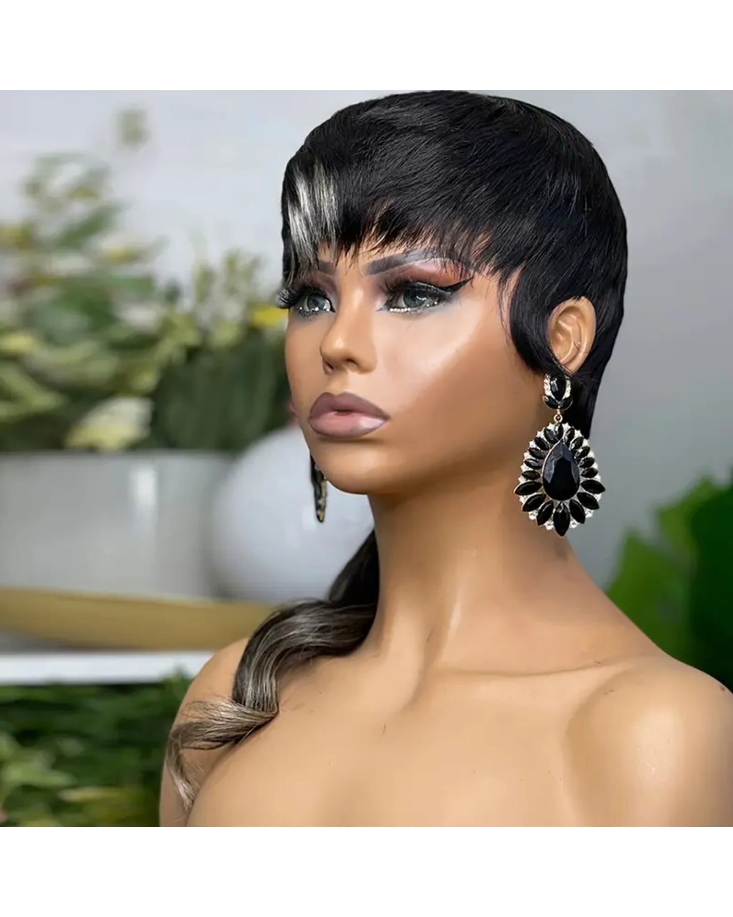 Storm humanhair mullet wig