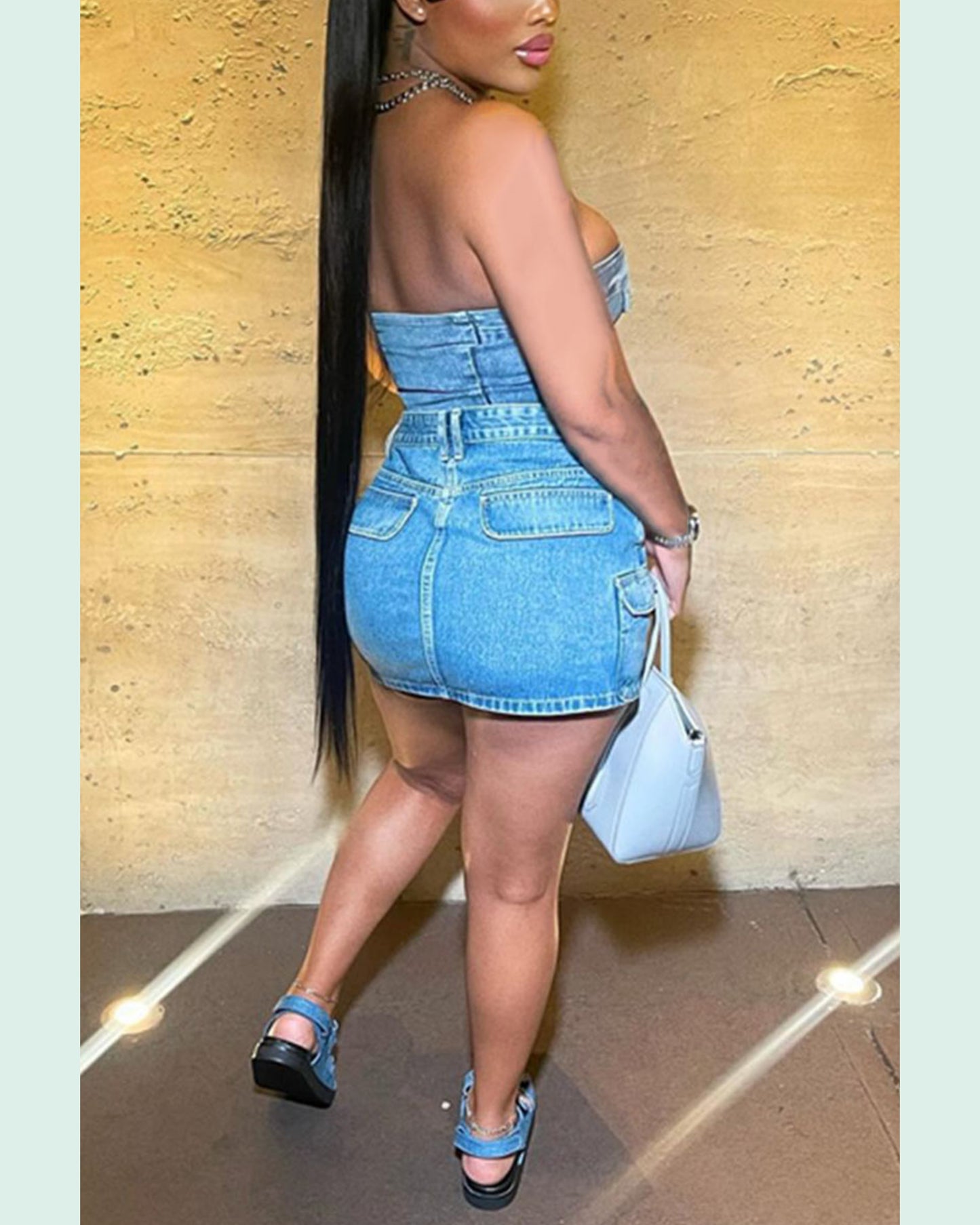 Porsha denim skirt set