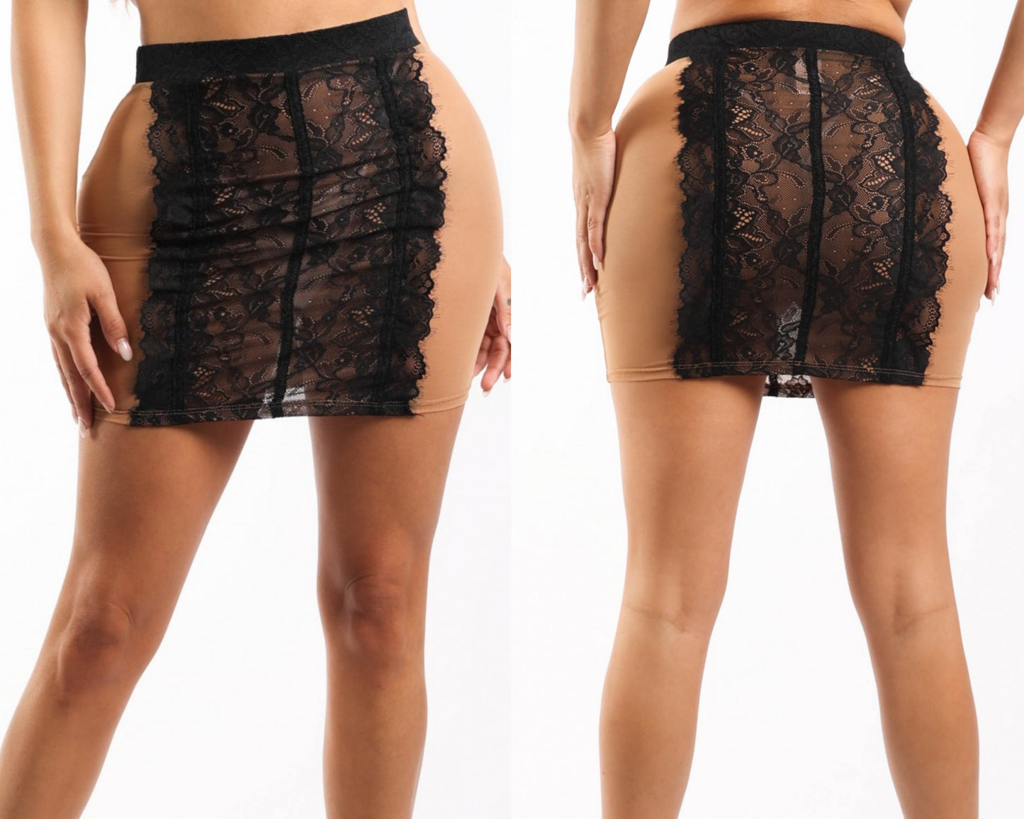 Nude illusion skirt