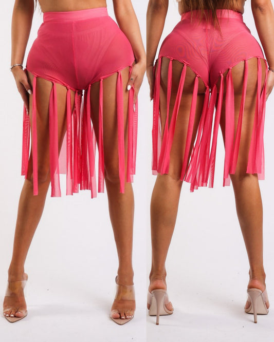 Acting up tassel shorts