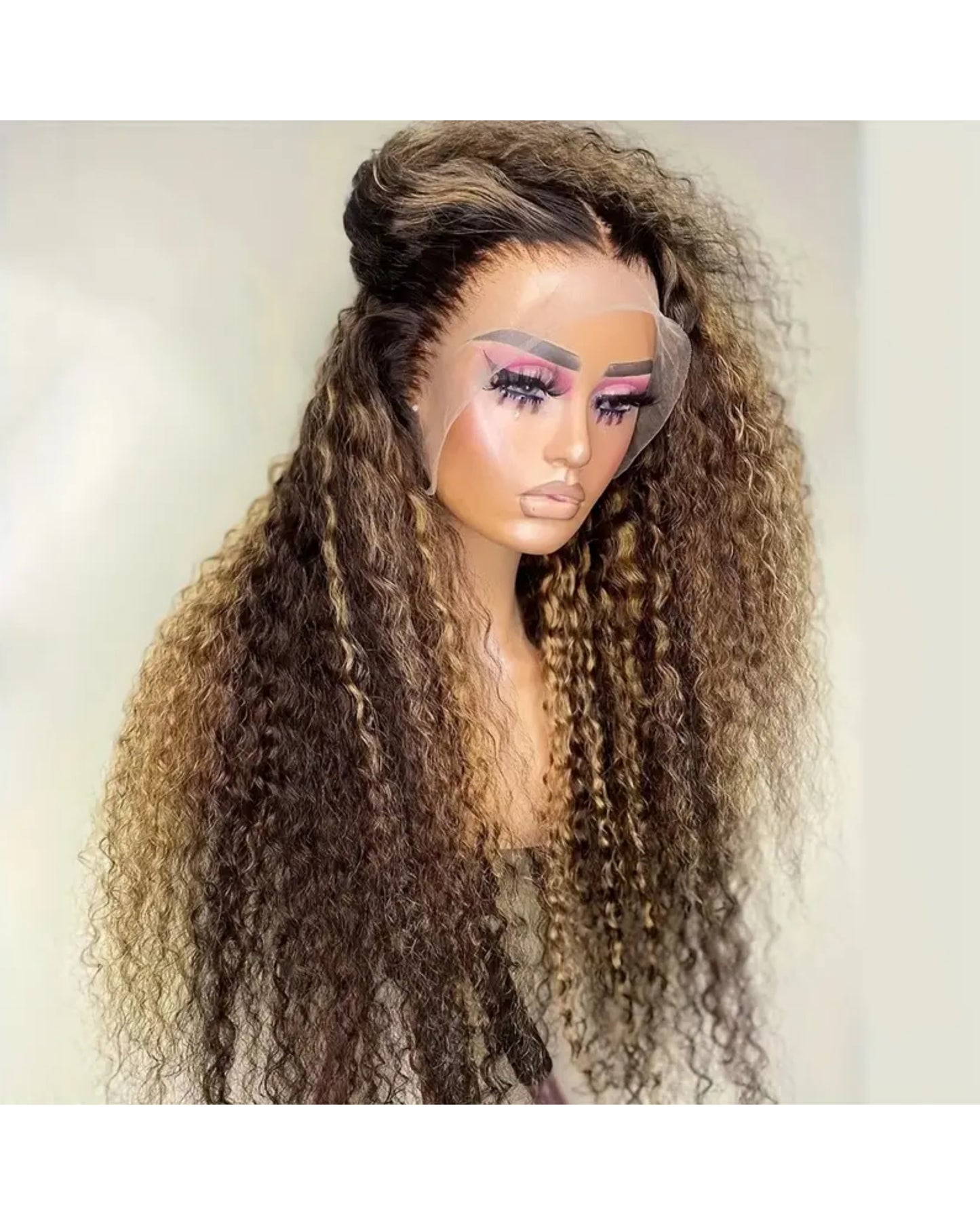 Kizzy kinky curly highlighted wig