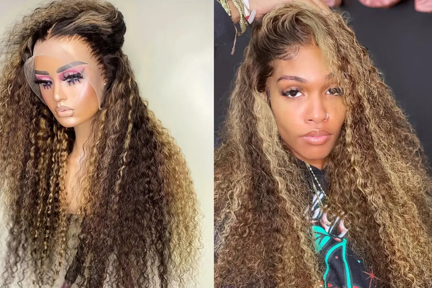 Kizzy kinky curly highlighted wig