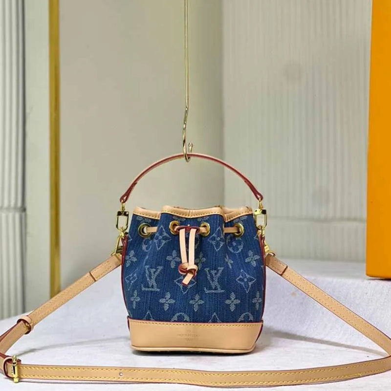 Blue lv bucket bag