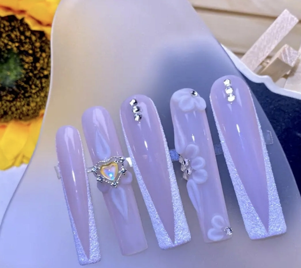 Flower bomb press on nails