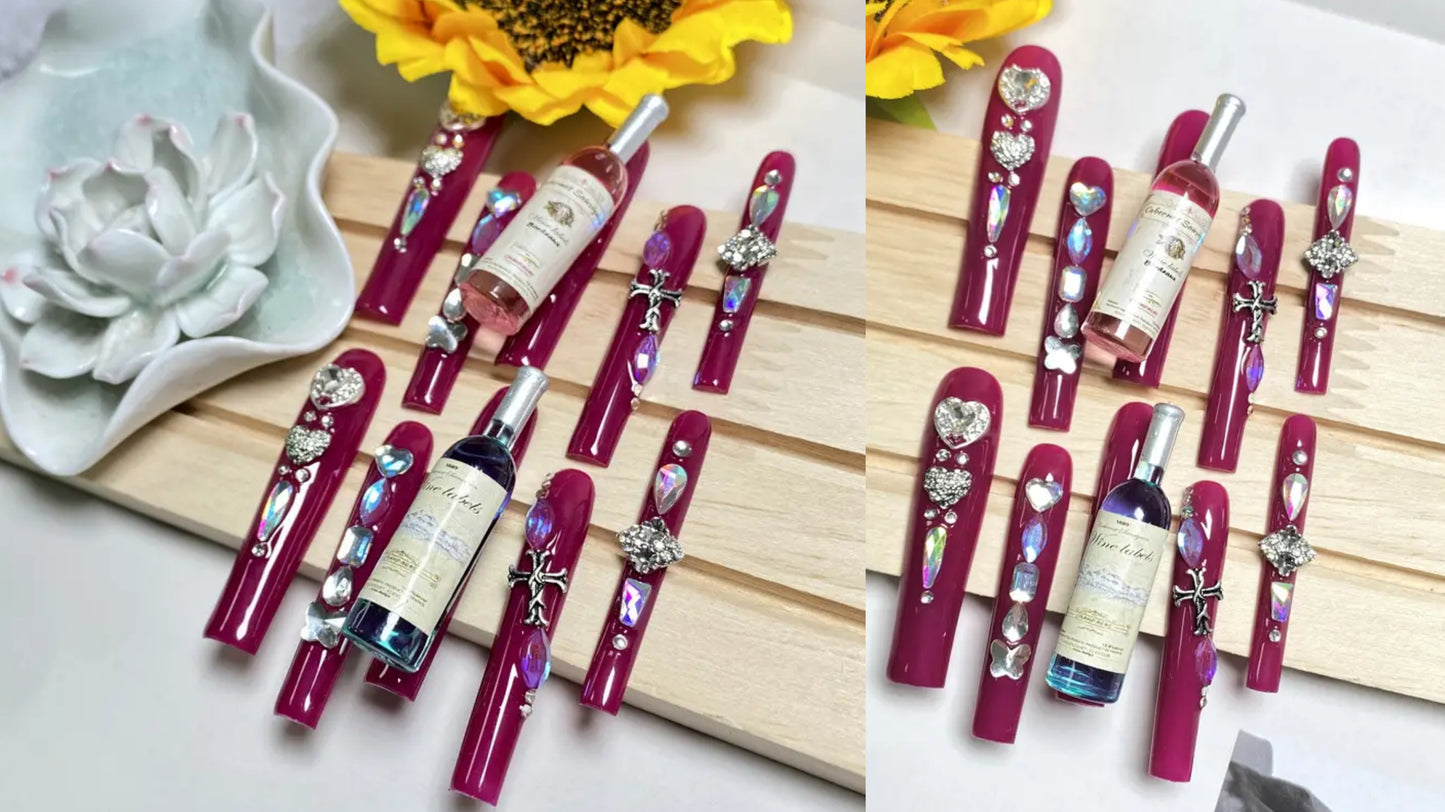 Popn bottles press on nails